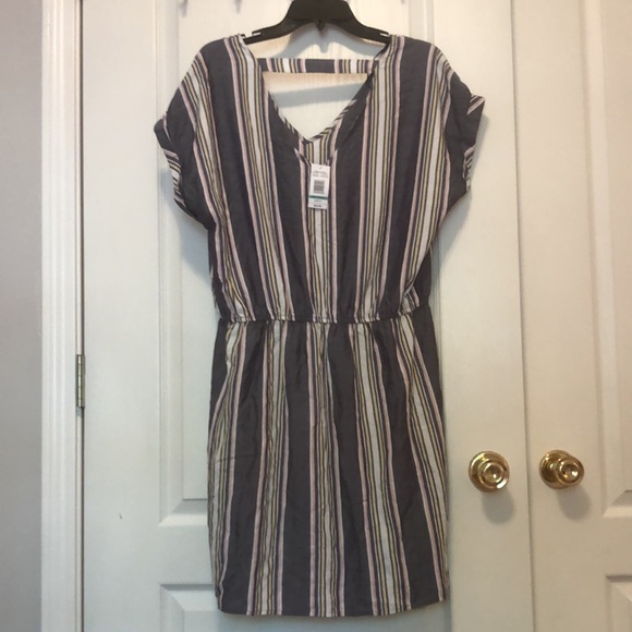 PINK ROSE - Coastal Navy Stripe Dress With Pockets - Picture 6 of 9